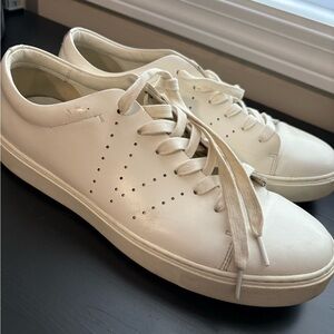 Men's Vince White Leather Sneakers